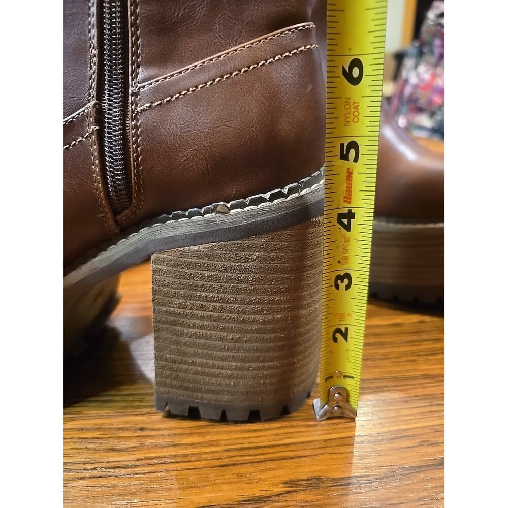 Dolls Kill Current Mood Platform Western Brown Boots Size 8 New - Picture 8 of 14